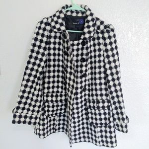 [ FOREVER 21 black and white winter pea coat ]